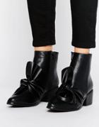 Missguided Bow Detail Ankle Boot - Black