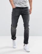Only & Sons Slim Fit Stretch Jeans In Washed Black - Black