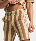 Puma Downtown Terrycloth Shorts In Brown Stripe - Exclusive To Asos