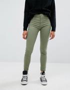 Pull & Bear Mid Waist Skinny Jeans - Green