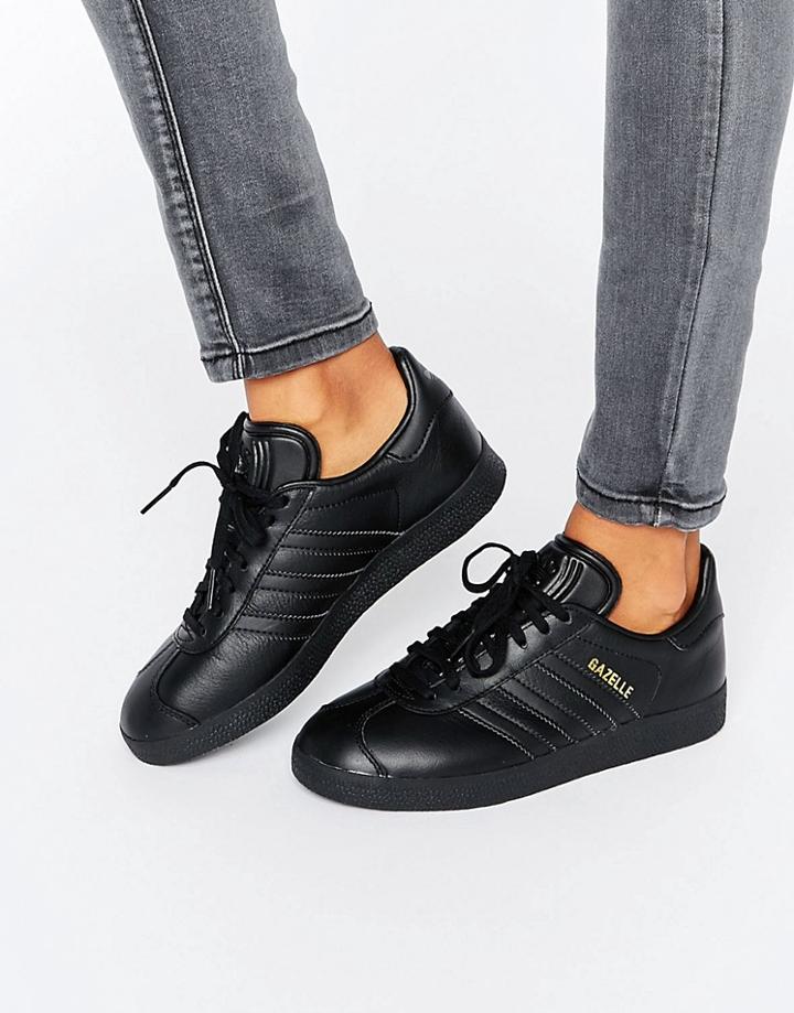 Adidas Originals All Black Gazelle Trainers - Core Black