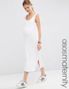 Asos Maternity Midi Rib Tank Dress - White