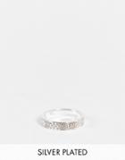 Asos Design Band Ring With Greek Roman Numerals With Real Silver Plate