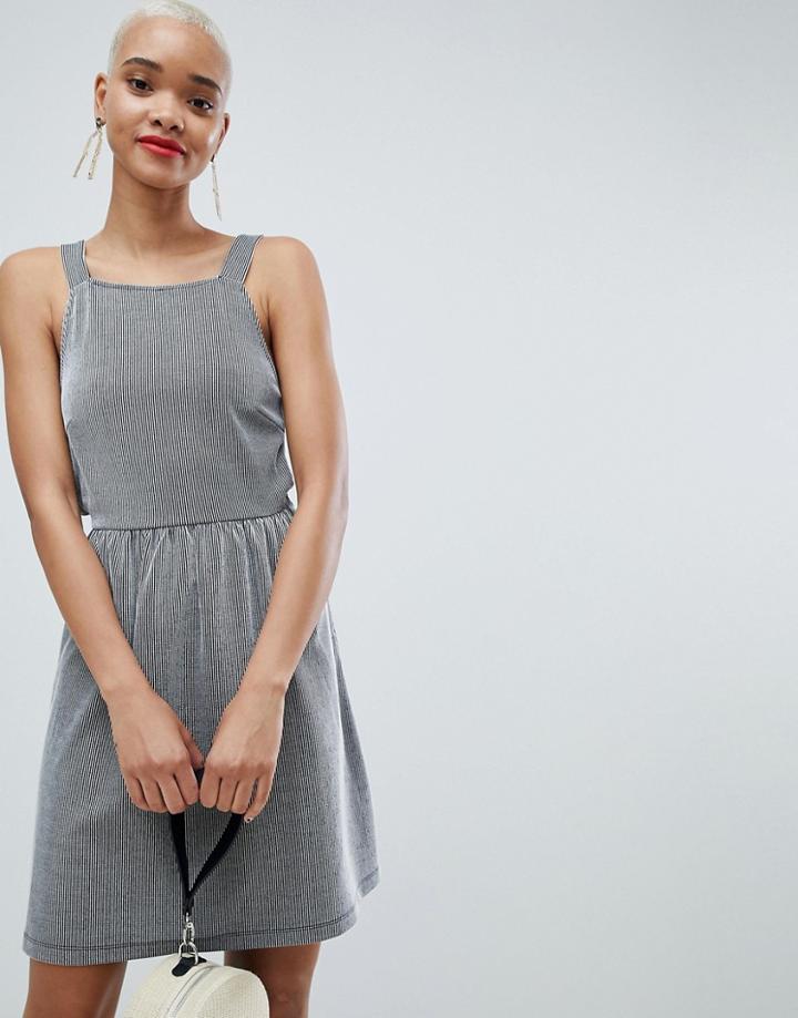 Pieces Strip Strap Detail Sun Dress - Black