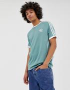 Adidas Originals 3 Stripe T-shirt In Green - Green