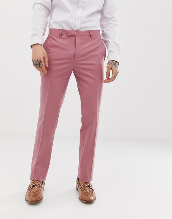 Twisted Tailor Super Skinny Suit Pants In Dusky Pink - Pink