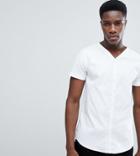 Noak Skinny Concealed Placket Smart Shirt - White