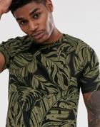 Bershka Join Life Regular Fit Print T-shirt In Green - Green