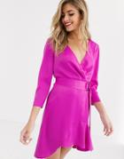 The East Order Tilly Ruffle Wrap Dress-pink