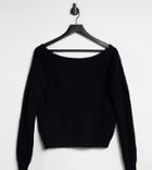 Missguided Petite Off Shoulder Sweater In Black