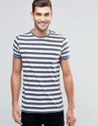 Jack & Jones Crew Neck Stiped T-shirt - Navy