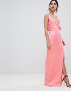 Keepsake Strappy Gown With Leg Split - Pink