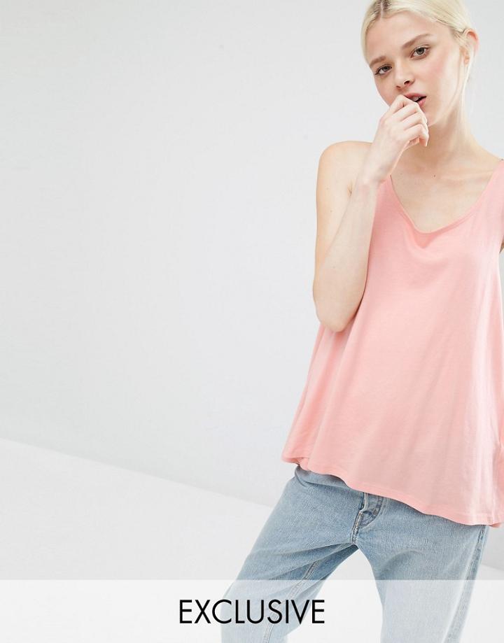 Monki Exclusive X Back Top - Blush