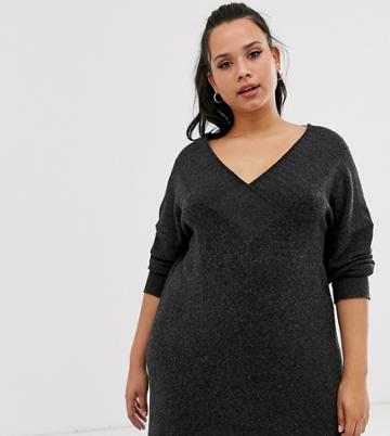 Micha Lounge Curve Relaxed Sweater Dress - Black