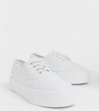Monki Flatform Sneakers In White - White