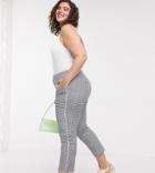 Simply Be Straight Leg Pants In Gingham-multi