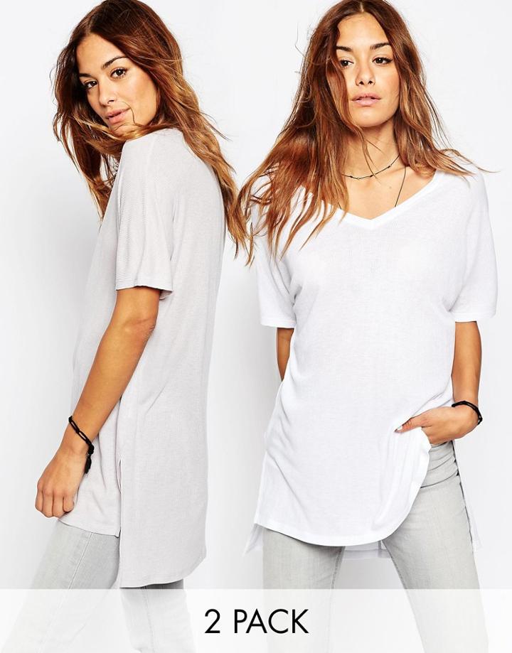 Asos V Neck Oversized Slouchy Rib 2 Pack Save 15%