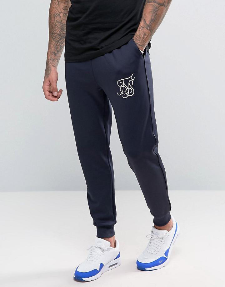 Siksilk Skinny Tricot Joggers - Navy