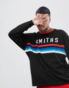 Asos Oversized Long Sleeve T-shirt With Smiths Print - Black