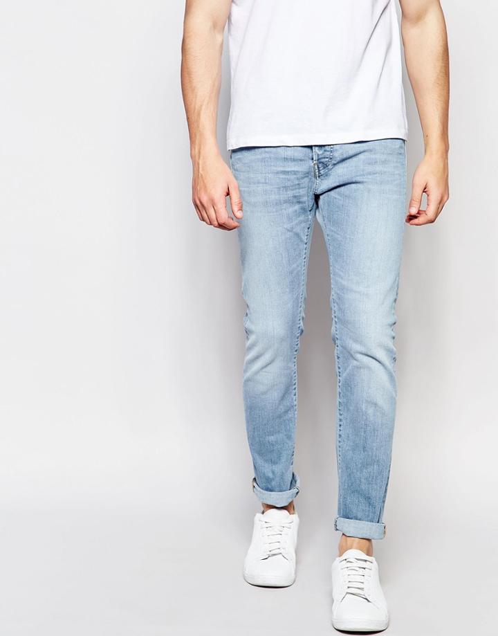 Edwin Jeans Ed-80 Slim Tapered Cs Night Blue Light Trip Used - Light Trip Used