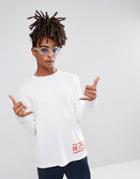 Asos Long Sleeve T-shirt With Michigan Hem Print - White