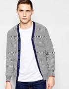 G-star Knit Cardigan Viltran Blue And White Micro Stripe