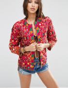Asos Jacket With Mirror Work And Bead Detail - Multi