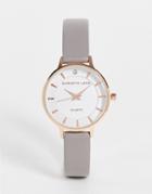 Christian Lars Womens Slimline Leather Strap Watch In Silver And Rose Gold