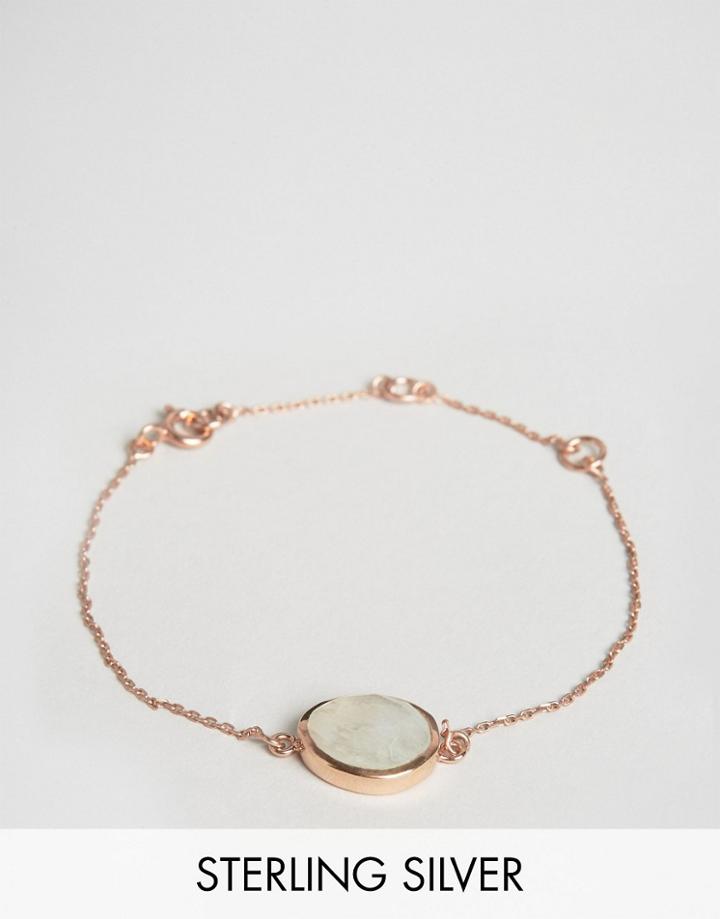 Carrie Elizabeth Semi Precious Stone Bracelet In Moonstone - Gold