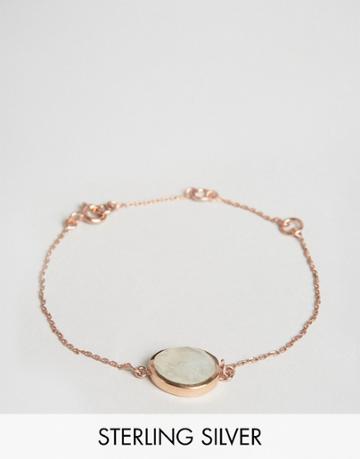 Carrie Elizabeth Semi Precious Stone Bracelet In Moonstone - Gold