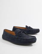 Kg By Kurt Geiger Wide Fit Ringwood Driving Shoes In Suede - Blue