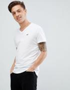 Hollister Solid Core V-neck T-shirt Seagull Logo Slim Fit In White - White