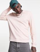 Asos Design Twill Sweatshirt In Dusty Pink - Part Of A Set