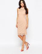 Jessica Wright Lace Midi Dress - Orange