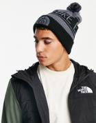 The North Face Retro Pom Beanie In Gray-grey