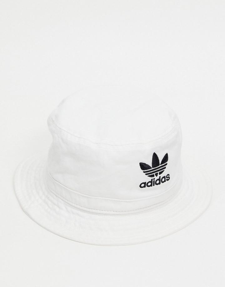 Adidas Originals Unisex Washed Bucket Hat-white