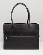 Modalu Leather Structured Tote Bag - Black