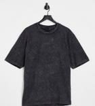 Asos Design Tall Oversized T-shirt In Washed Black