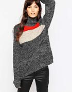 Asos Sweater In Color Block With High Neck - Multi