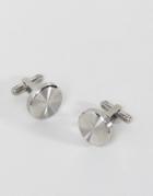 Emporio Armani Round Silver Logo Cufflinks - Silver