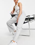 Puma Sweat Wide Leg Pants In Light Gray Heather