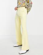 Asos Design Smart Flared Pants In Muted Yellow