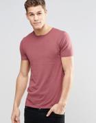 Asos Muscle T-shirt With Crew Neck In Red - Red Brick