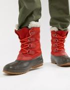 Sorel Pac Nylon Snow Boots In Red - Red
