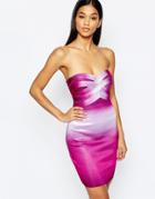 Wow Couture Bandage Dress In Tie Dye - Wine