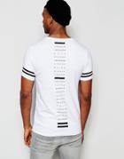 Asos Muscle T-shirt With City List Spine Print And Sleeve Print - White