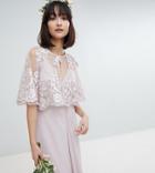 Tfnc Wedding Lace Embroidered Cape Cover Up - Brown