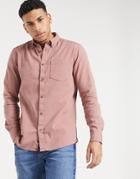 Only & Sons Twill Shirt In Dusty Pink
