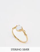 Asos Gold Plated Sterling Silver Opal Vine Ring - Gold