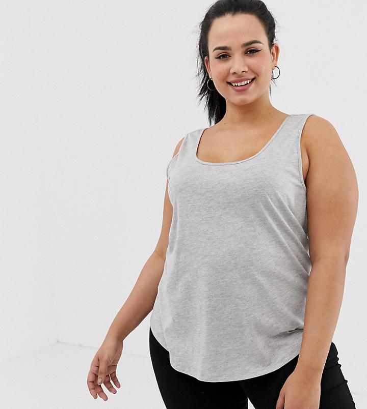Asos Design Curve Ultimate Tank In Gray - Gray